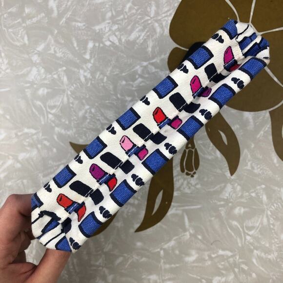 Estee Lauder Navy Blue Lipstick Kendra Dandy Zipper Make-Up Cosmetic Travel Bag - Picture 7 of 12